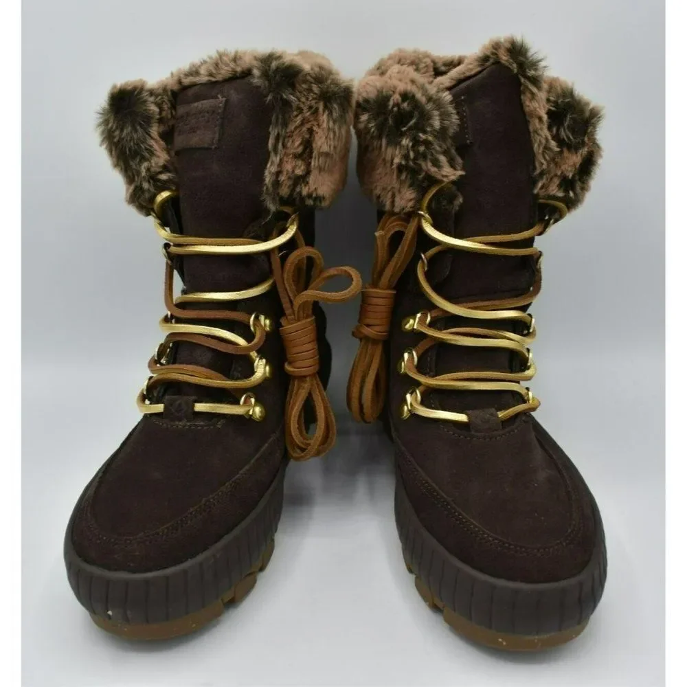 Sperry Womens Size 8 Torrent Lace Up Brown Waterproof‎ Winter Boots STS86833
